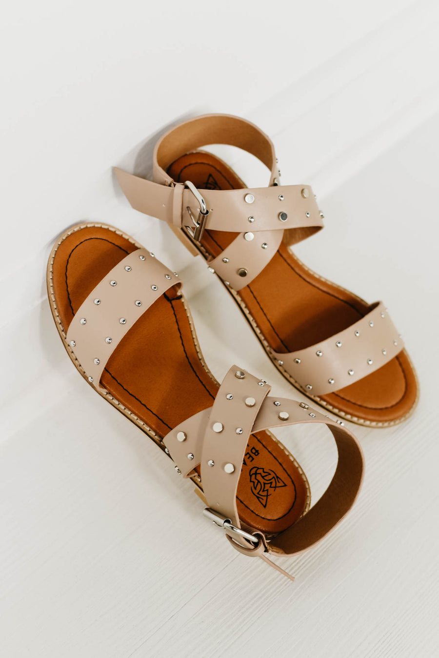 The Jenna Studded Sandal - Nude