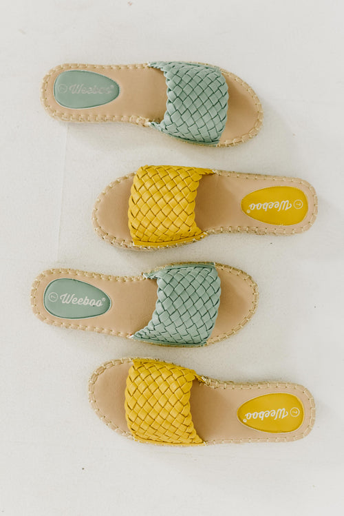The Olivia Woven Sandal - Mint