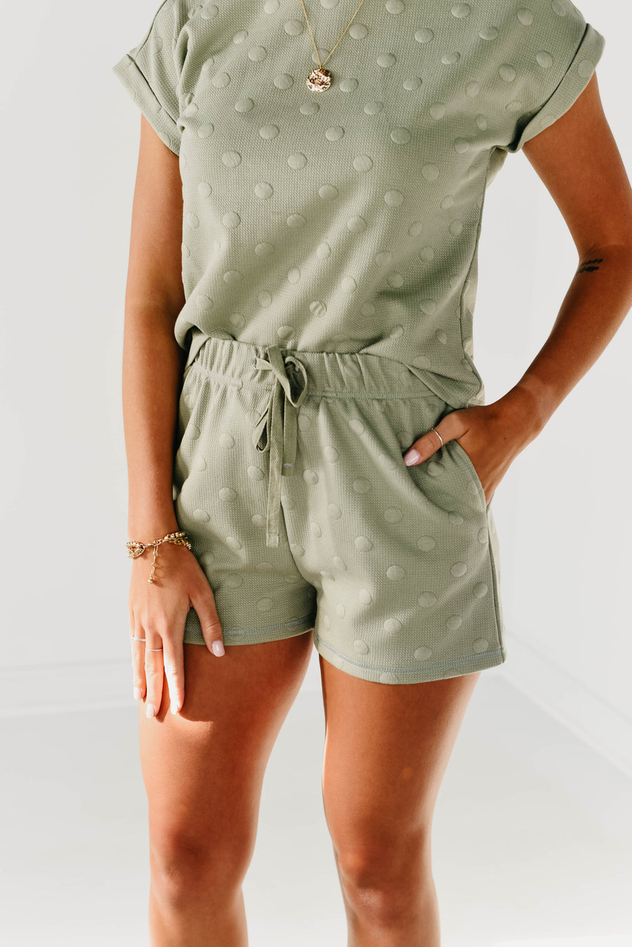 The Elias Dot Shorts - Sage