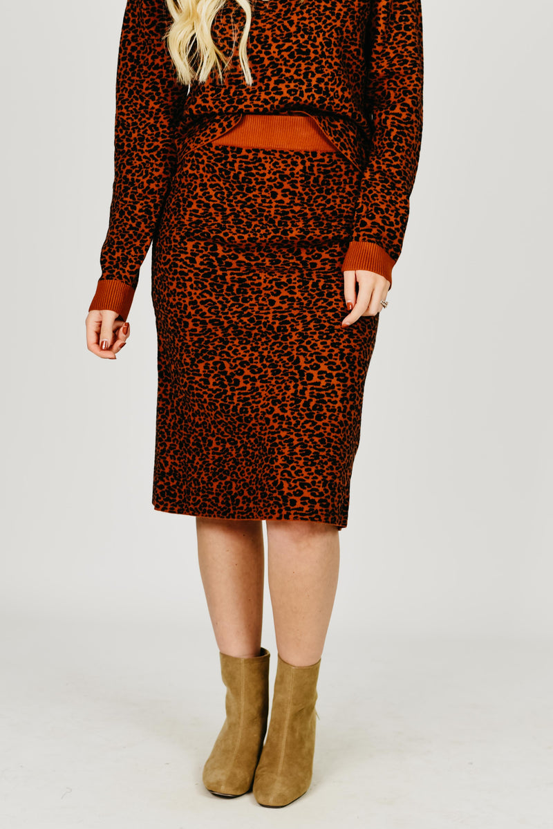 The Evan Sweater Skirt - Brown