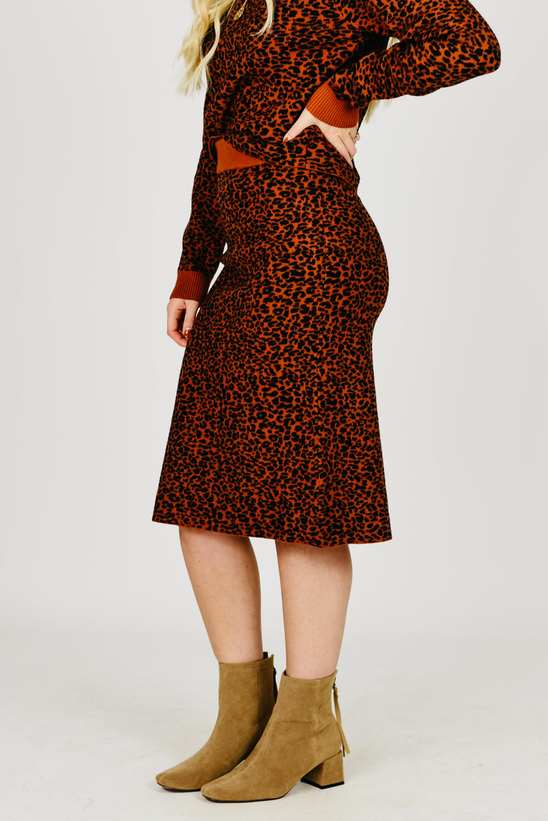 The Evan Sweater Skirt - Brown
