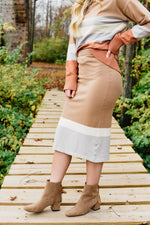 The Miranda Sweater Skirt - Taupe Multi