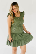 The Michael Tiered Dress - Olive