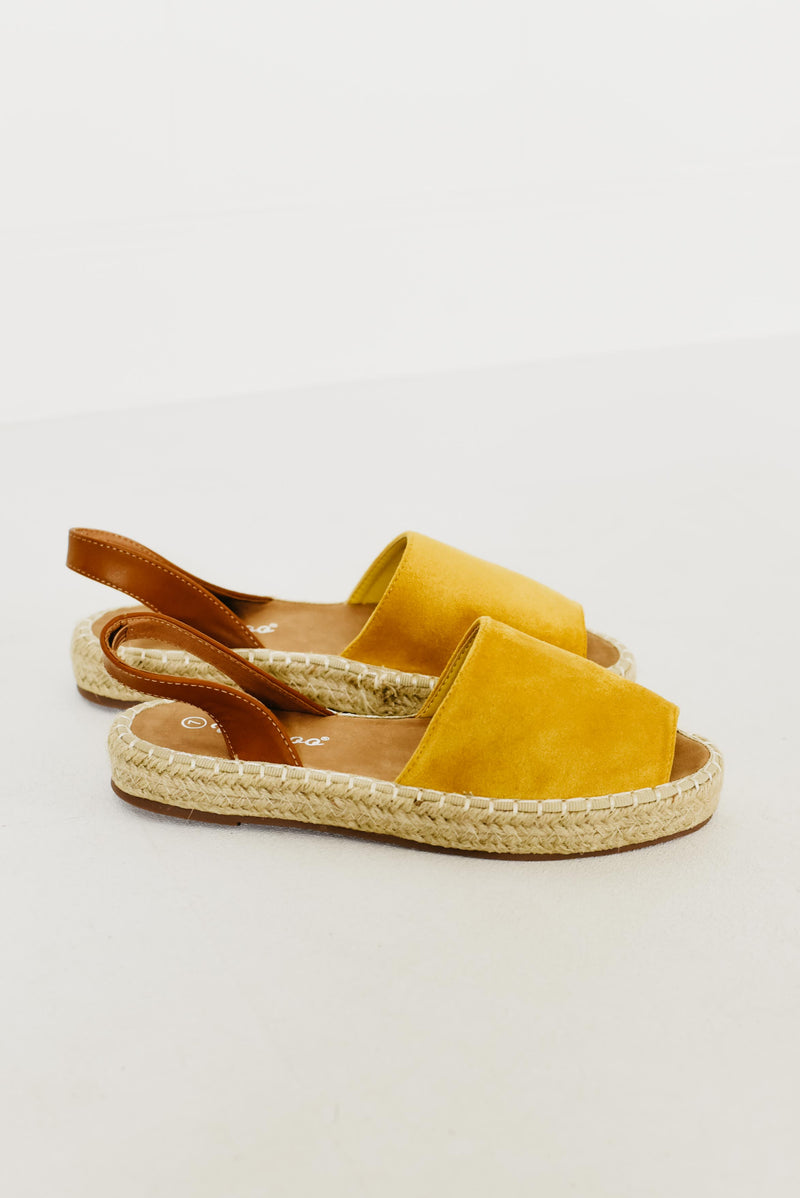The Glider Espadrille Sandal - Mustard Suede – MOD Boutique