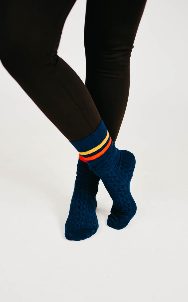 Color Tube Blocked Ankle Socks - 2 Colors