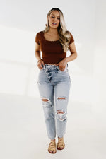 Vervet | The Chase Criss Cross Ankle Mom Jeans