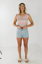 The Flora Tie Waist Tencel Shorts