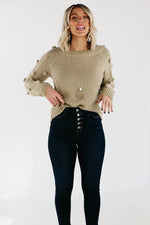 The Jaelyn Pom Sleeve Sweater - FINAL SALE