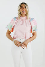 The Journey Embroidered Balloon Sleeve Blouse - FINAL SALE