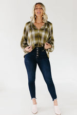 The Lettie Plaid Peasant Top