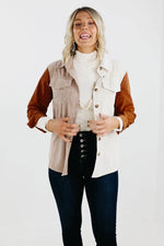 The Mallory Colorblock Corduroy Button Down