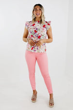 The Trishelle Floral Flutter Sleeve Blouse - FINAL SALE