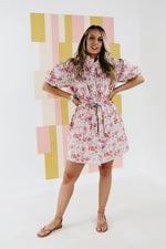The Halley Puff Sleeve Tie Waist Floral Mini Dress - FINAL SALE