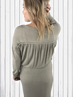 Tied/cinch waist long sleeve knit dress - MOD Boutique